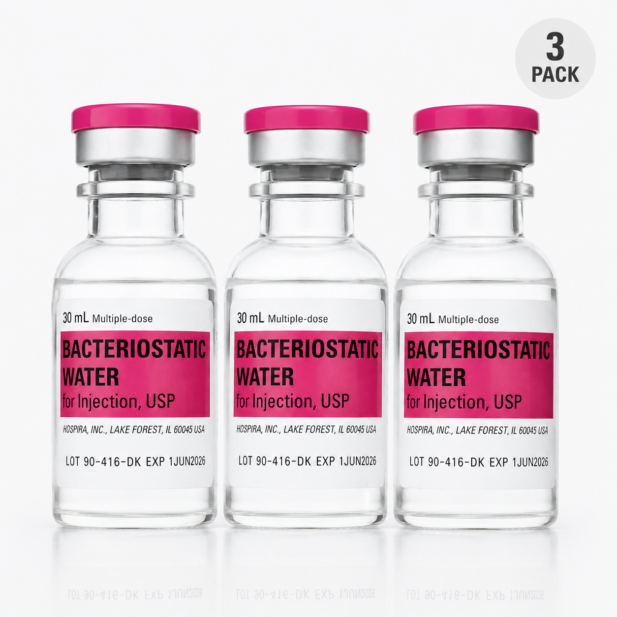Pfizer Bacteriostatic Water for Injection — 30 mL (3-Pack) — Best Value